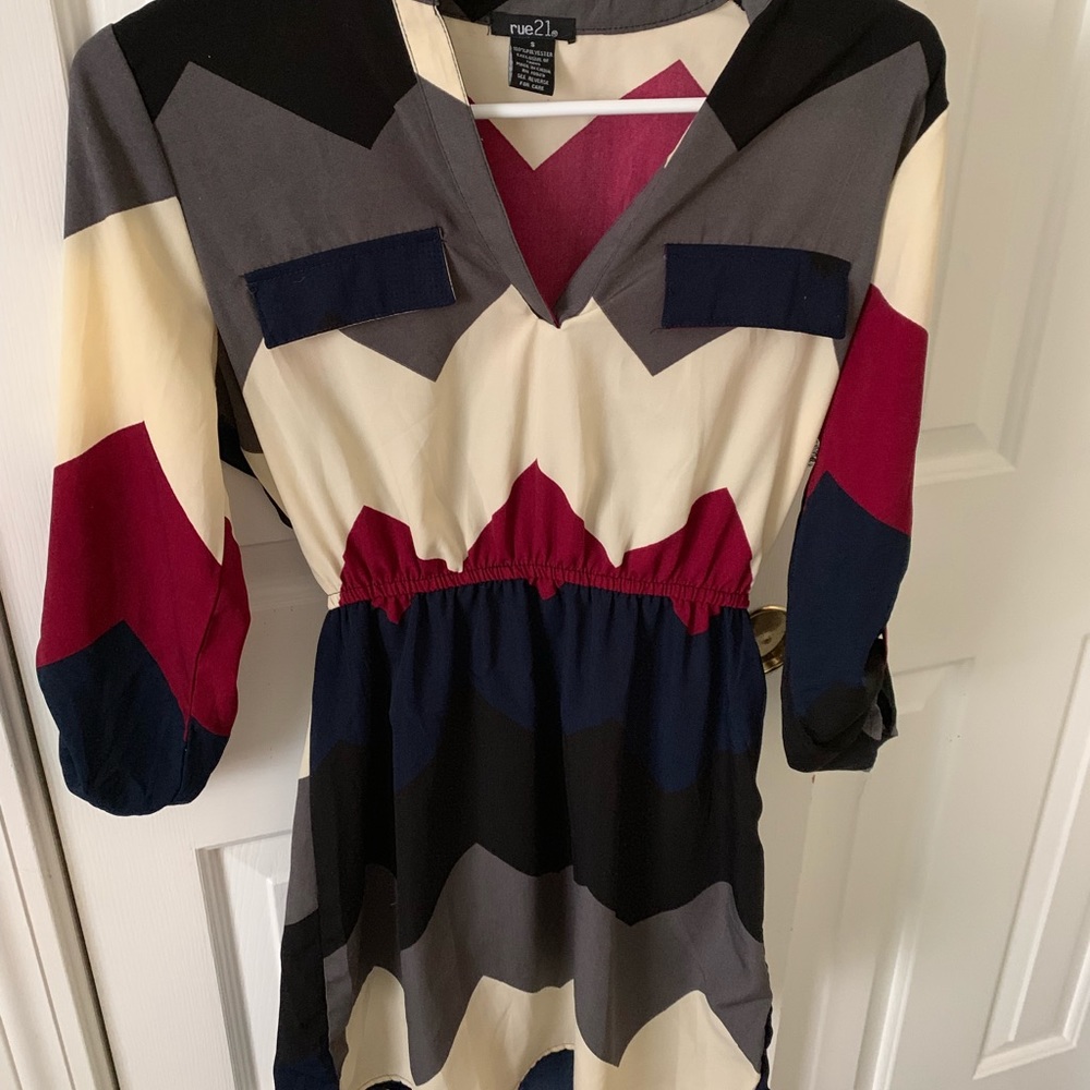 Chevron mid length dress